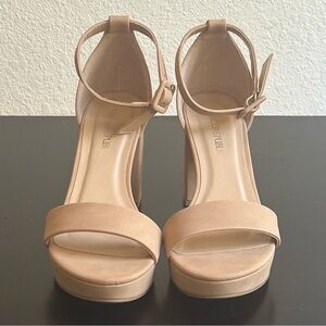 Chic Tan Heels with Ankle Strap